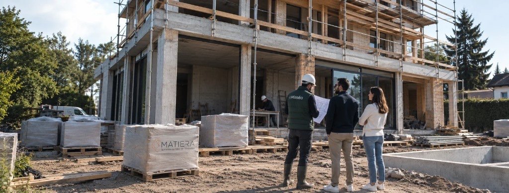 Suivi de chantier Maséo Expert, visite sur une maison en construction